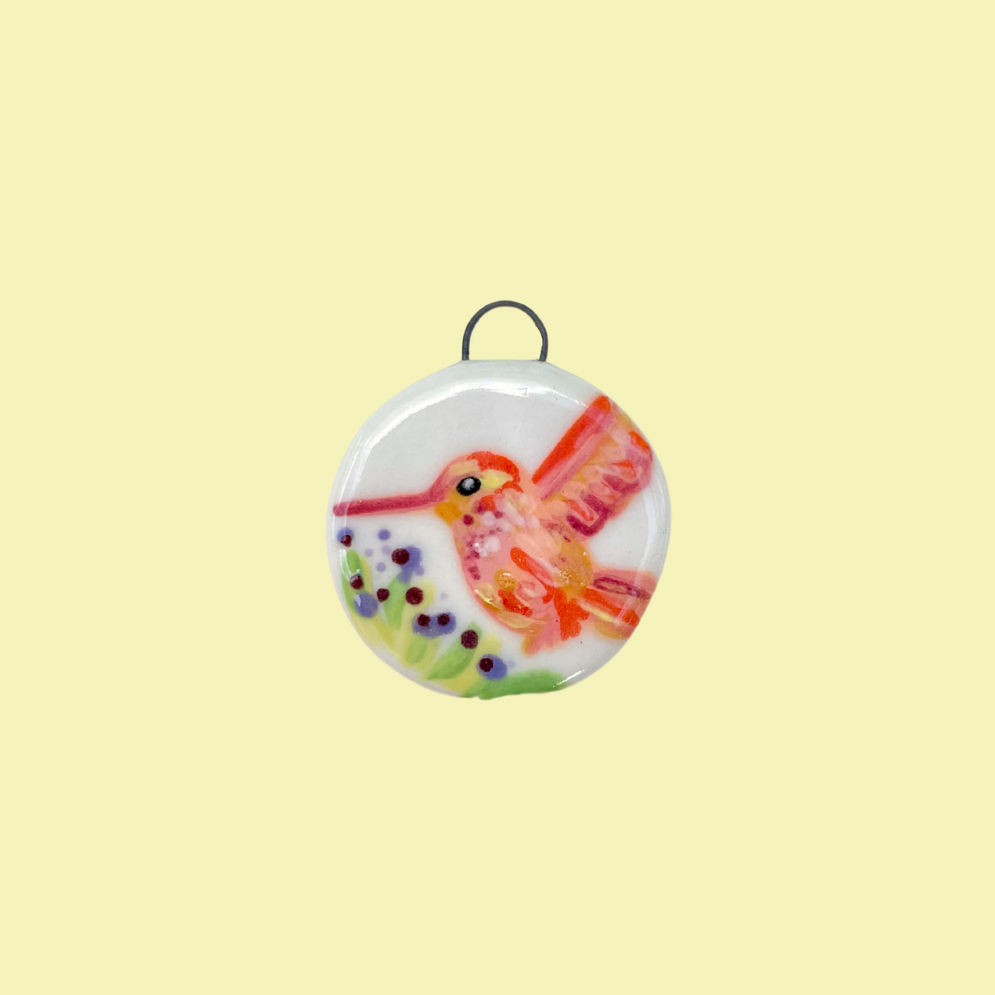 Hummingbird Circle Charm