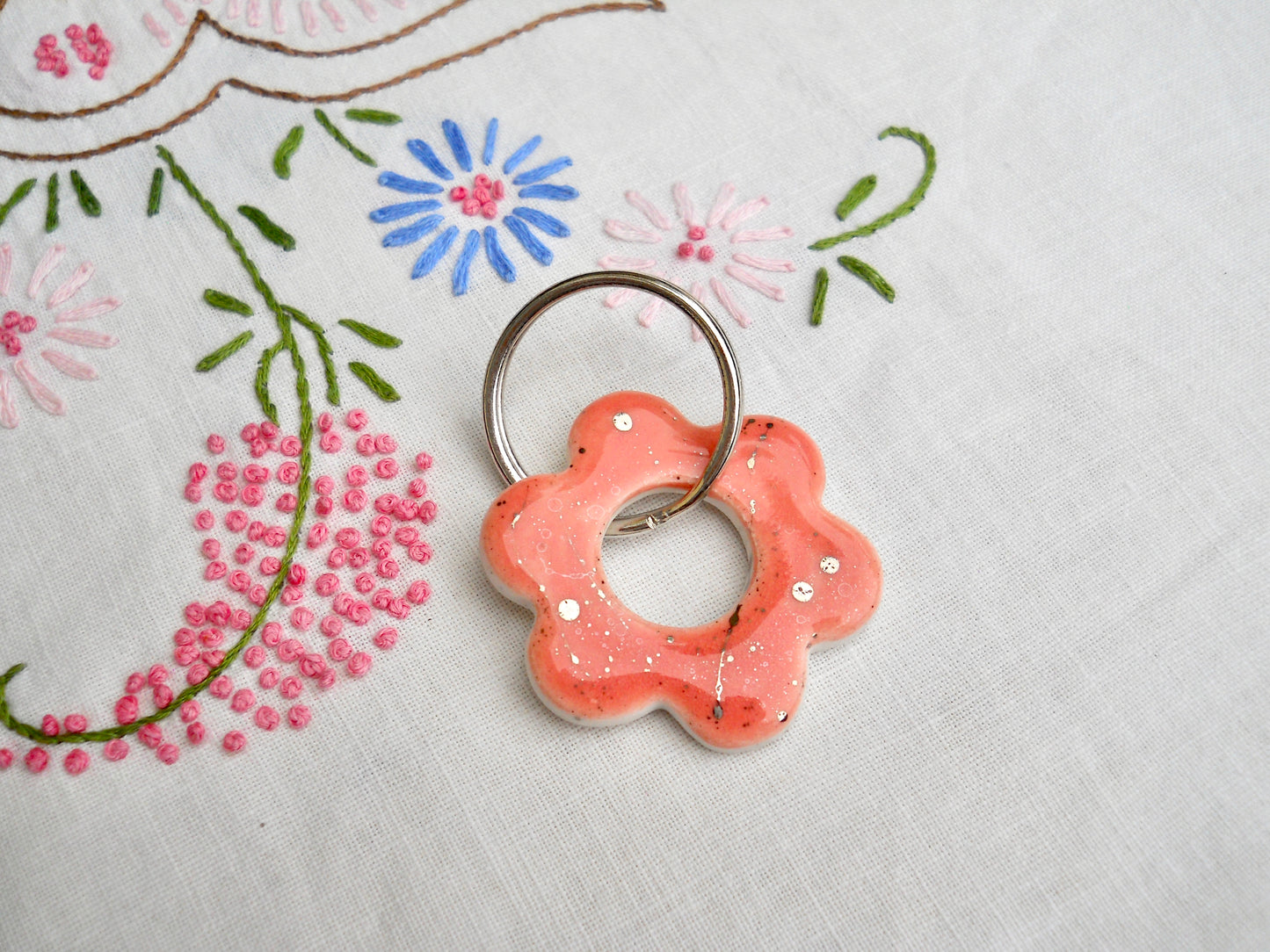 Pink Flower keychain