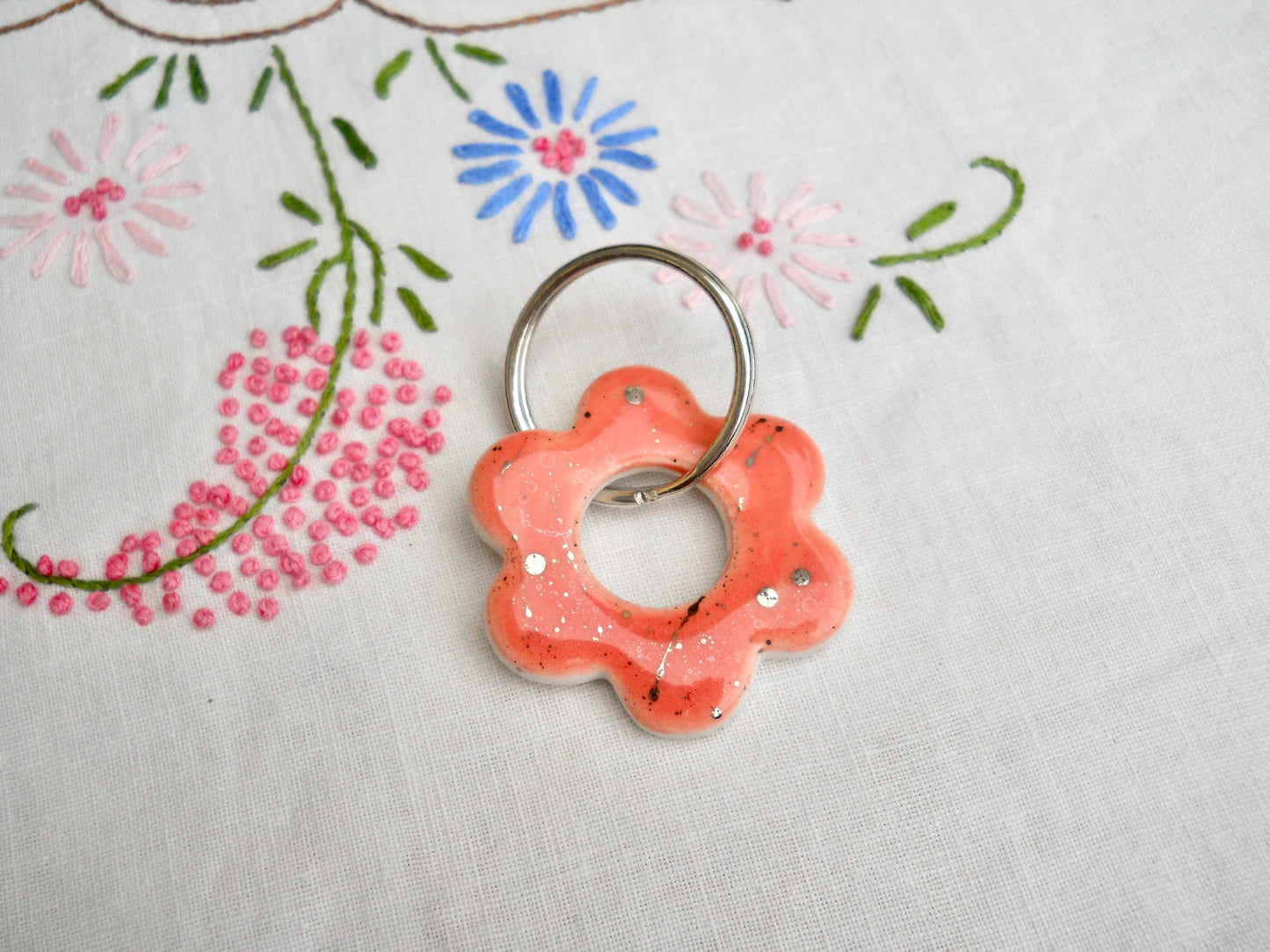 Pink Flower keychain