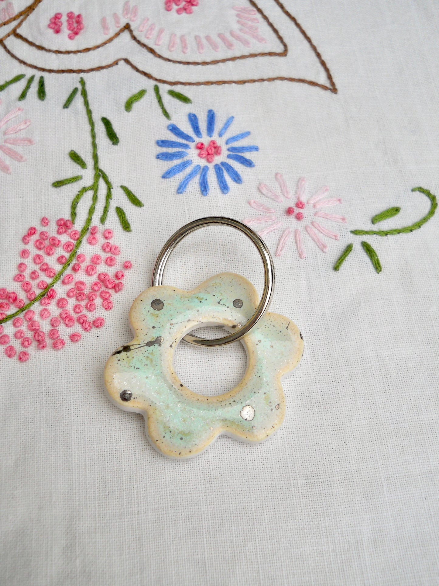 Blue Flower keychain