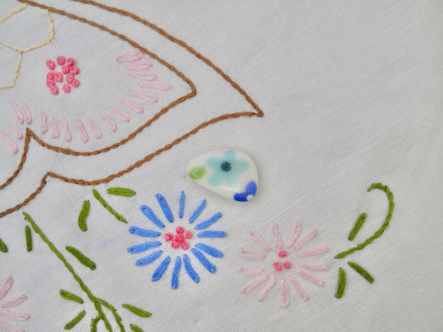 Blue Triangular Flower Pin #1
