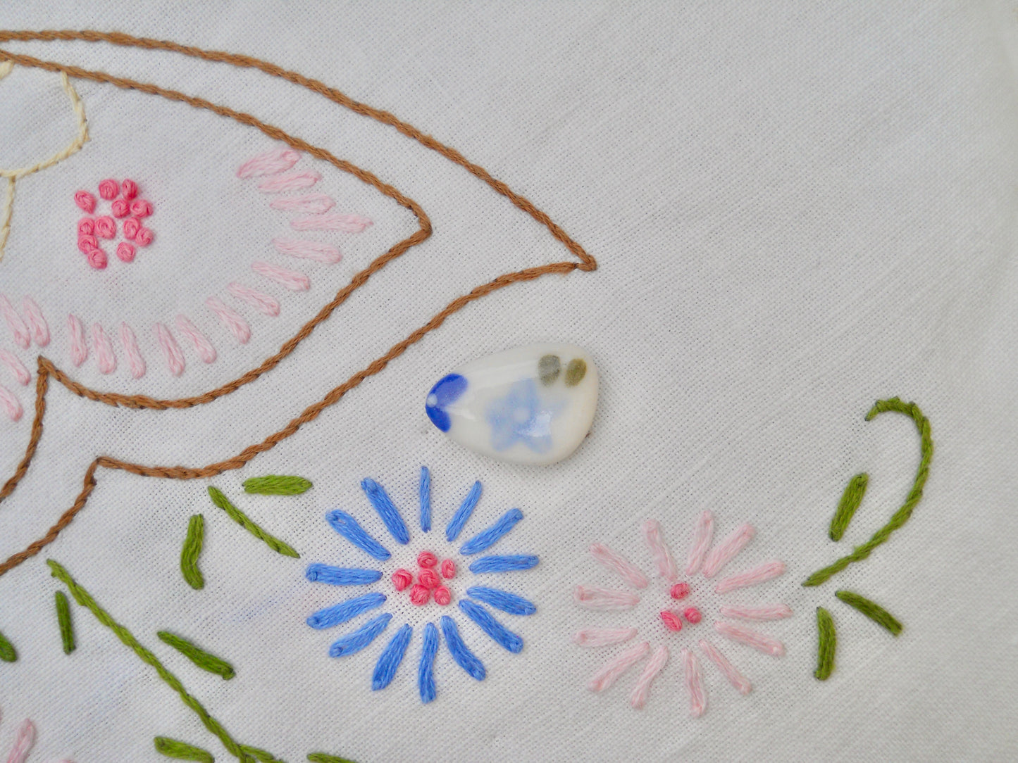 Blue Triangular Flower Pin #2