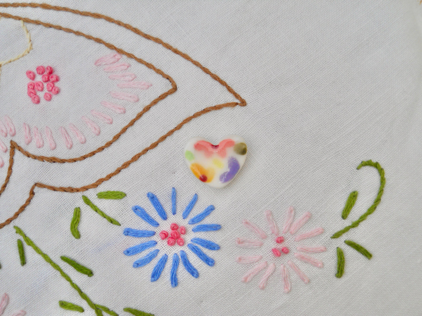 Blue Triangular Flower Pin #2