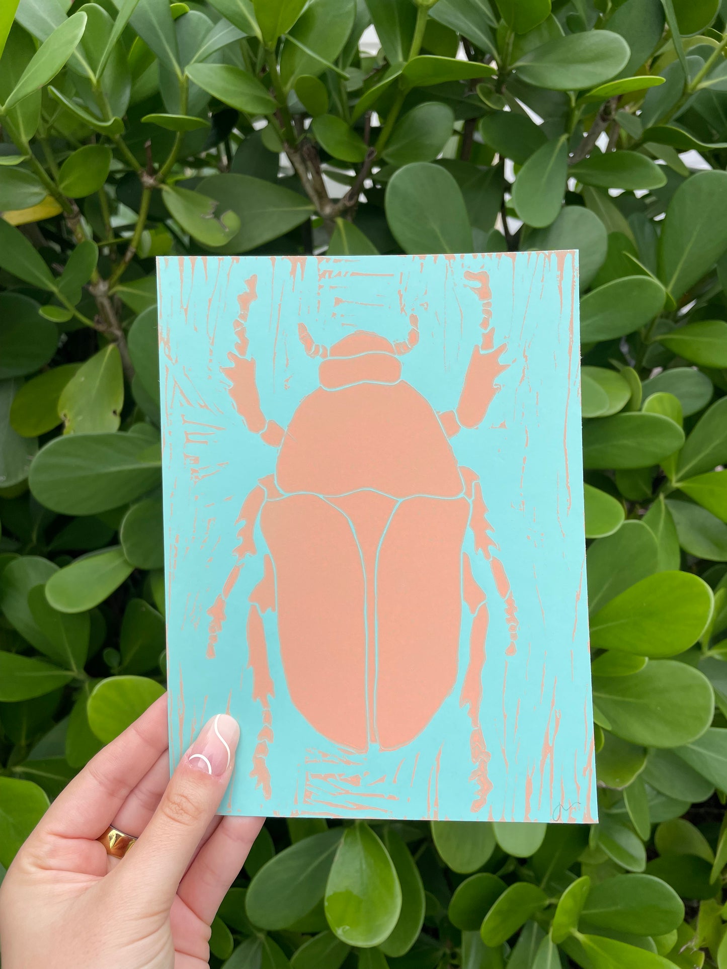 Beetle Relief Print