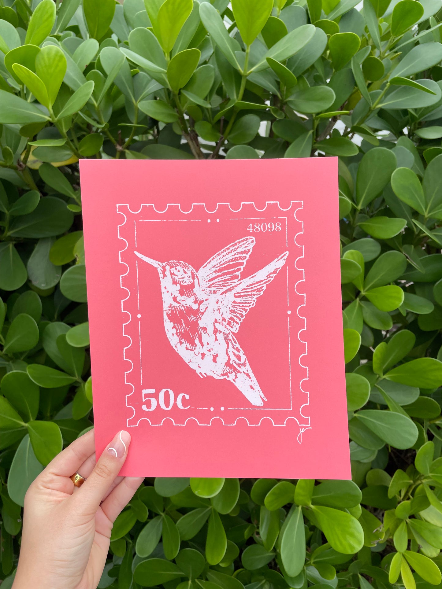 Hummingbird Stamp Screen Print