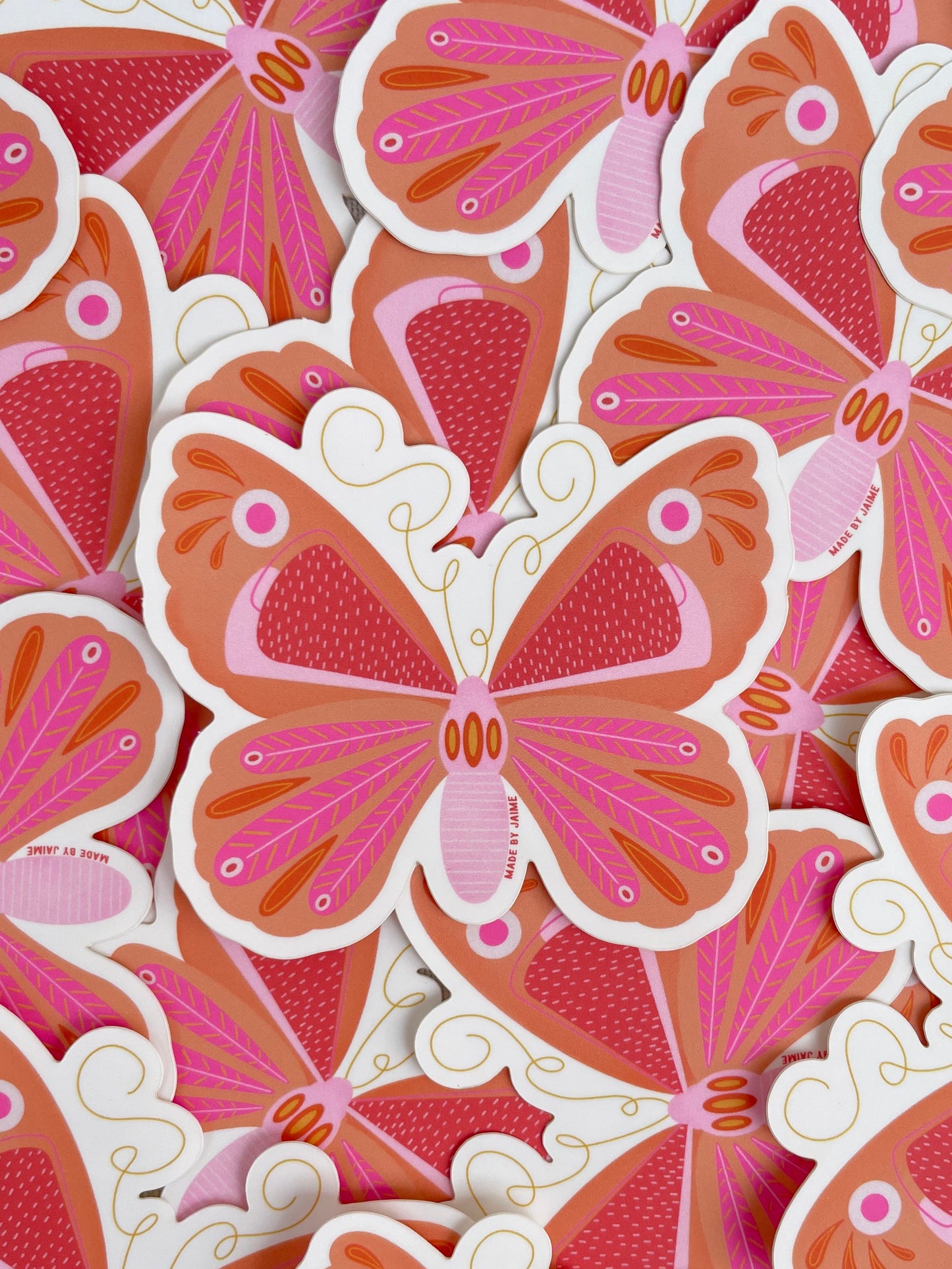 Orange Butterfly Sticker