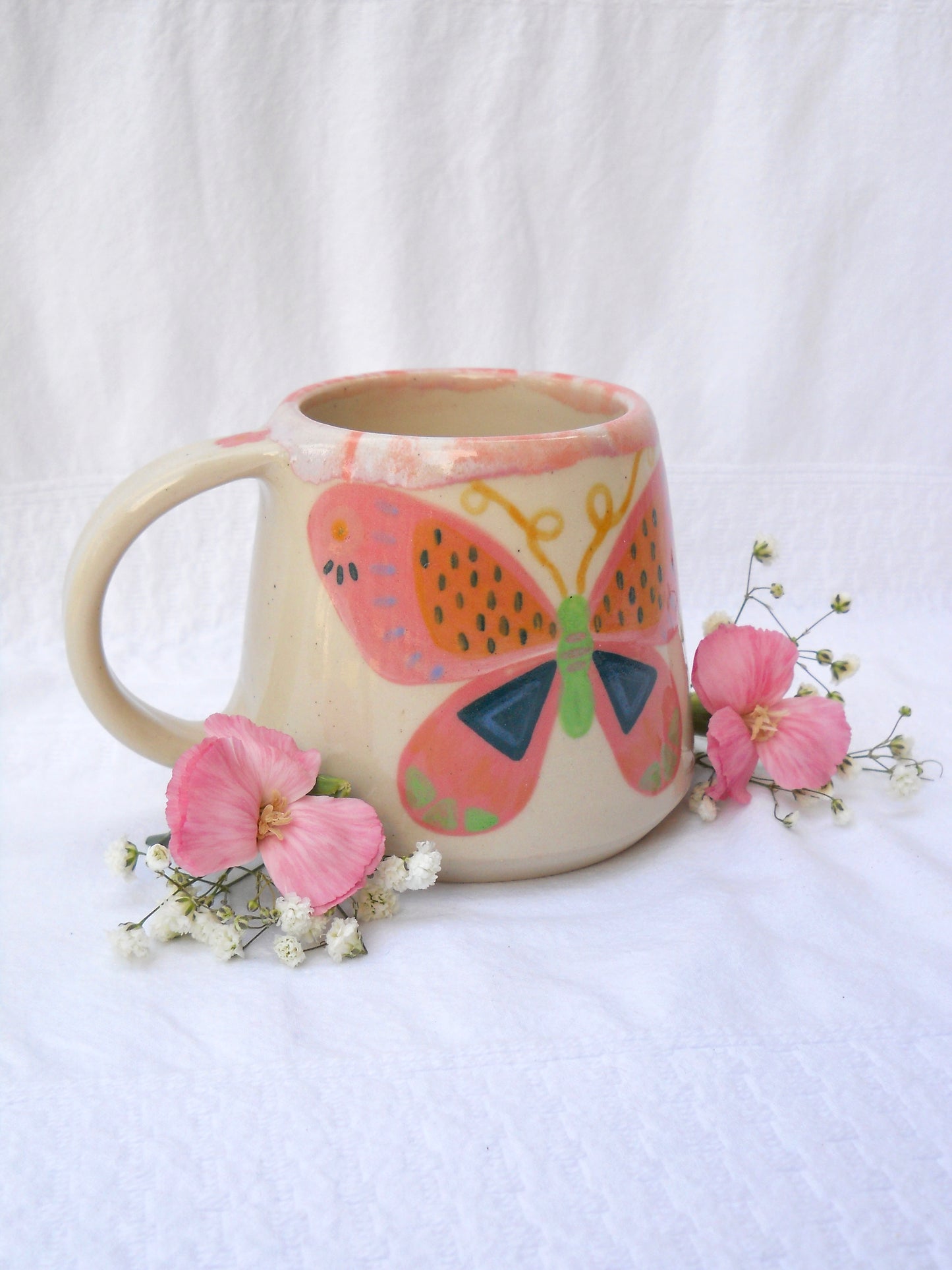 Pink Butterfly Mug