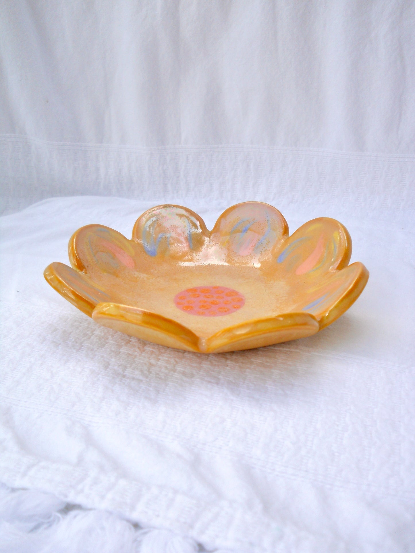 Yellow Flower Trinket Dish