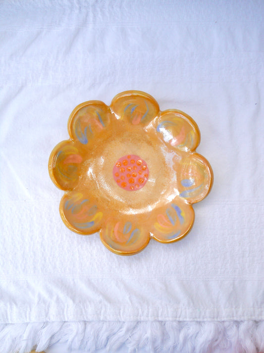 Yellow Flower Trinket Dish