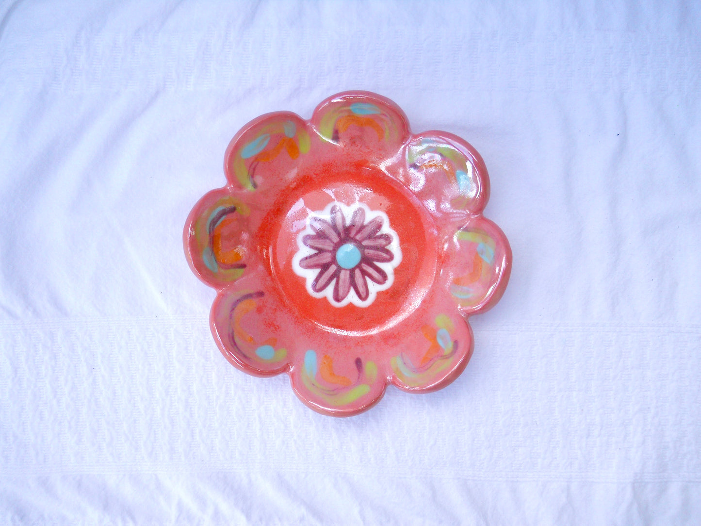 Pink Flower Trinket Dish