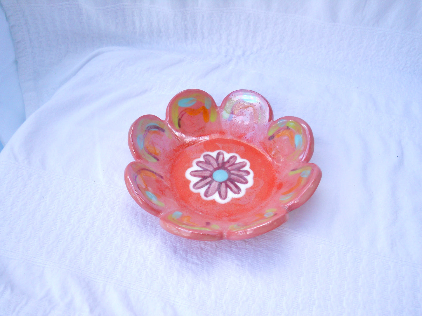 Pink Flower Trinket Dish