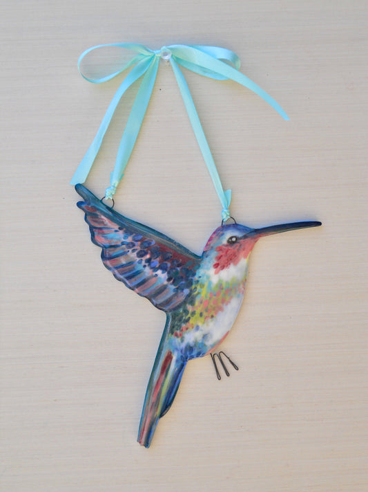 Blue Hummingbird Wall Hanging