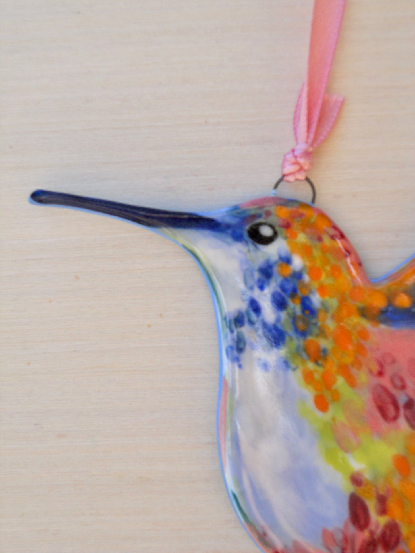 Orange Hummingbird Wall Hanging