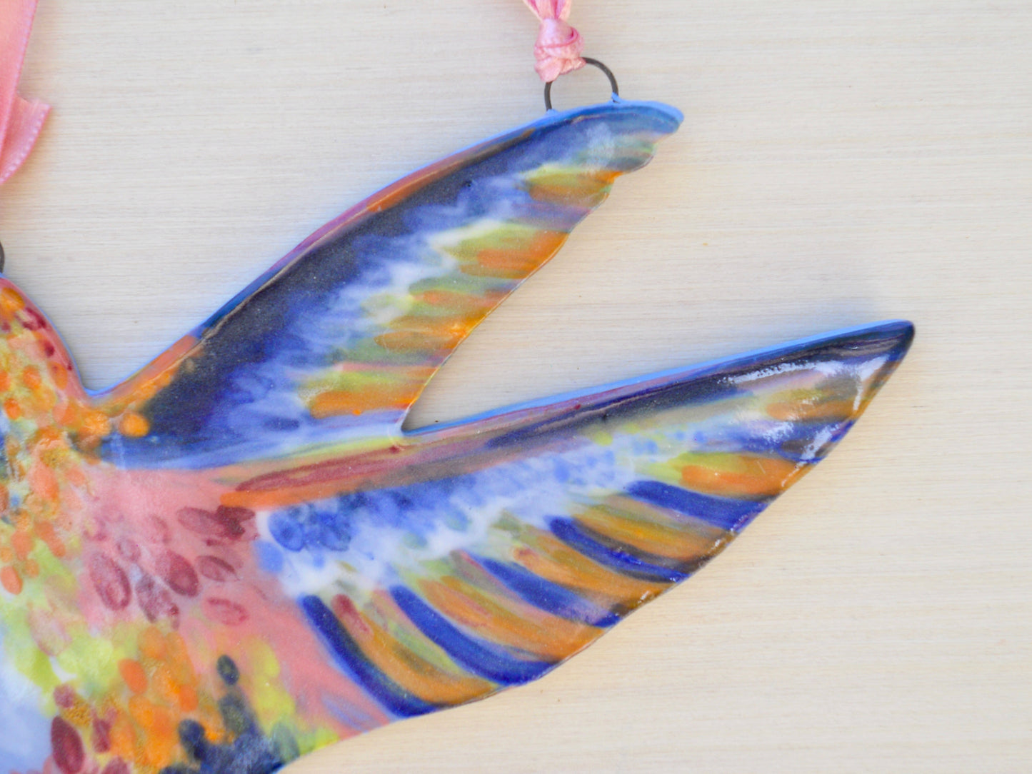 Orange Hummingbird Wall Hanging