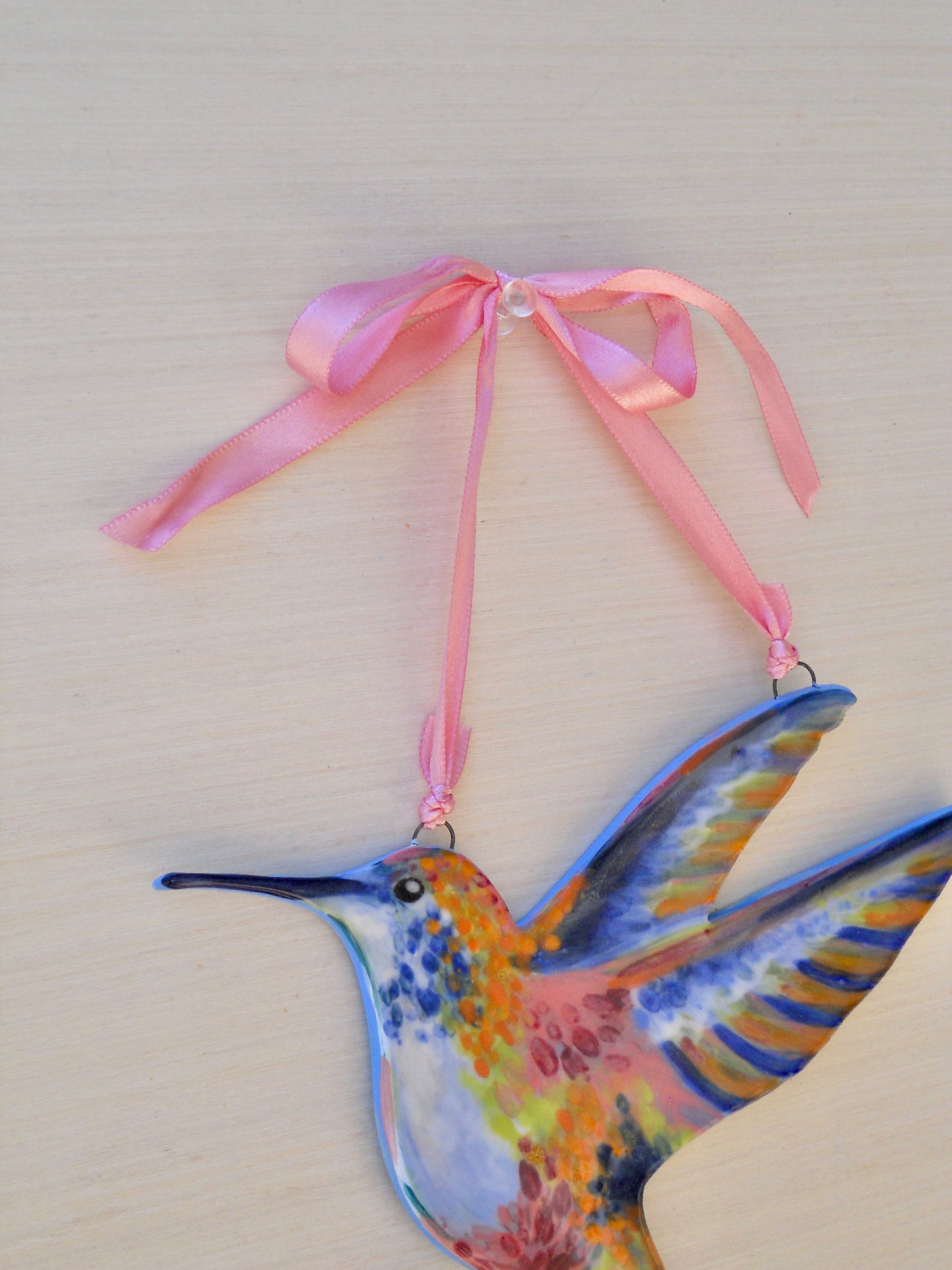 Orange Hummingbird Wall Hanging