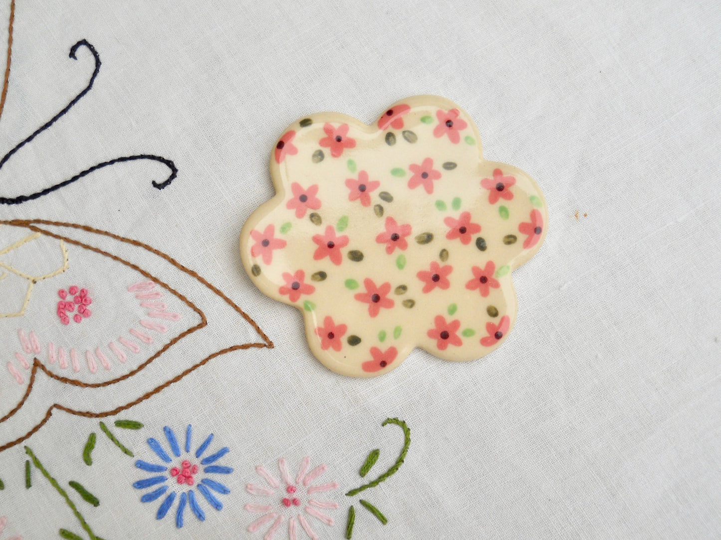 Pink Floral Coaster