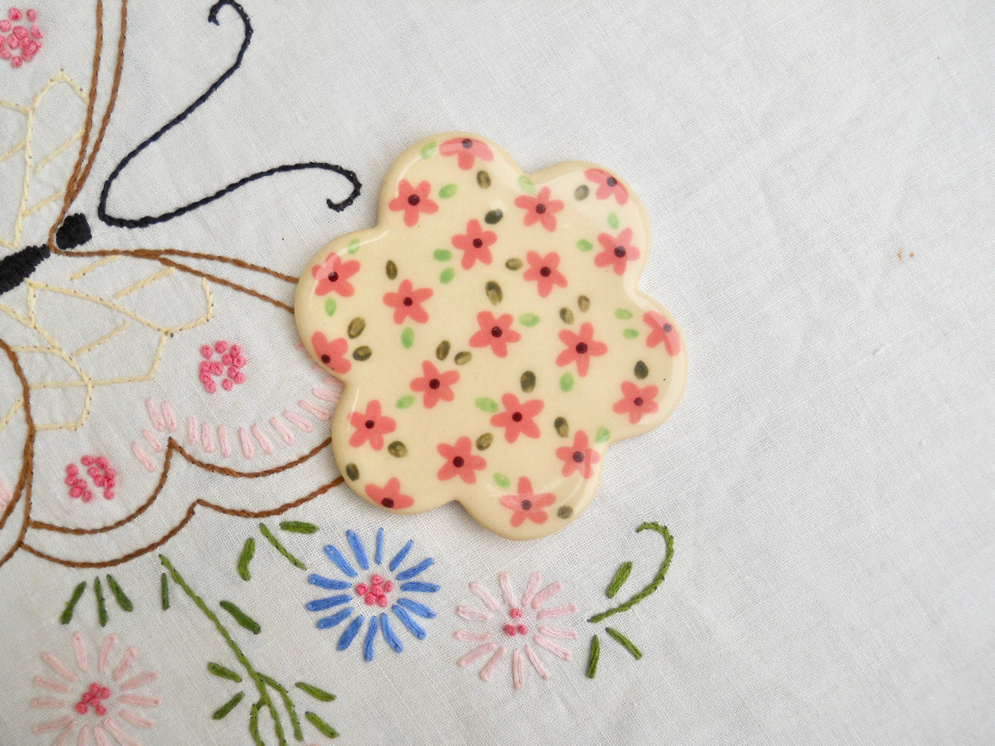 Pink Floral Coaster