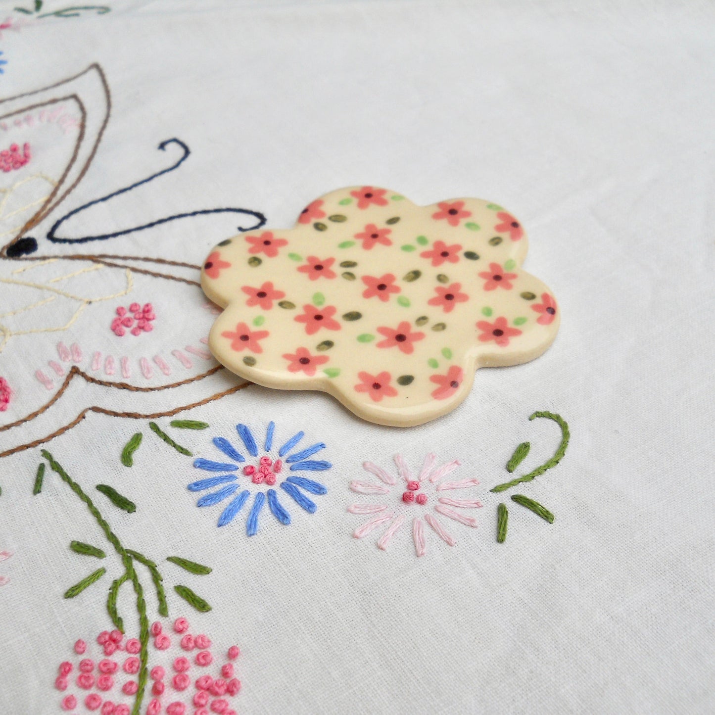 Pink Floral Coaster