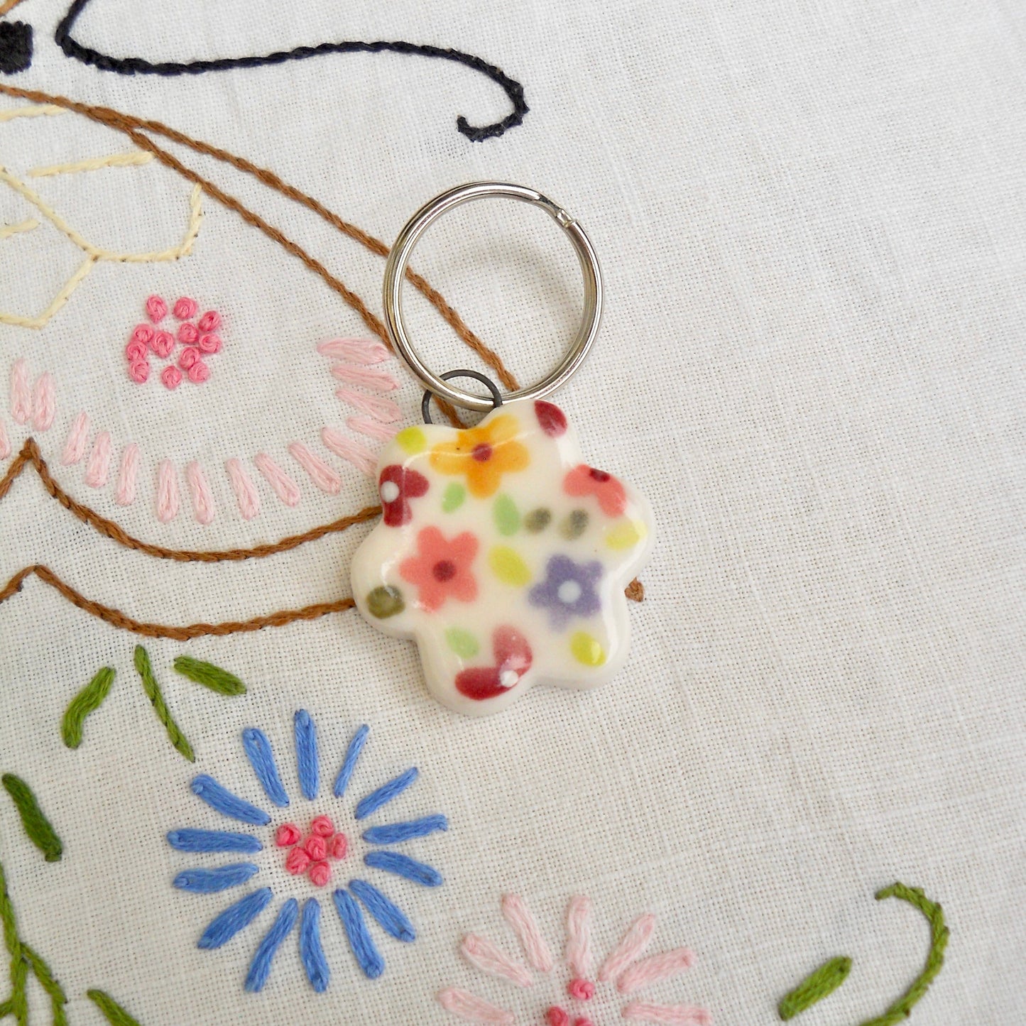 Purple Flower keychain