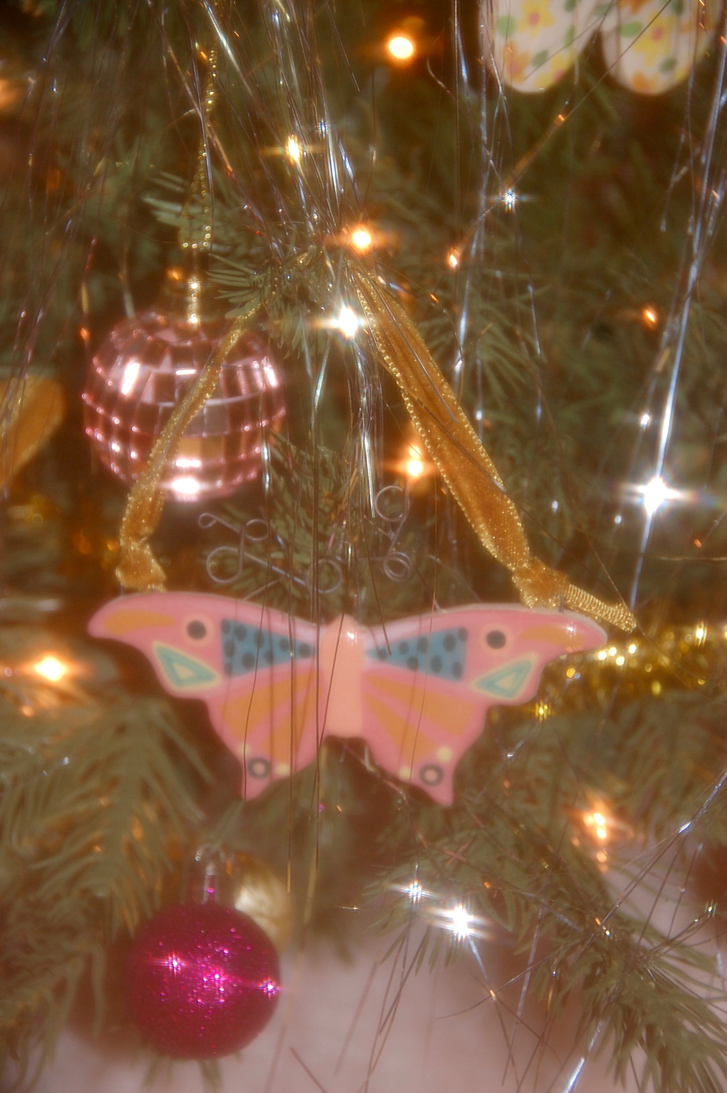 Pink Butterfly Ornament