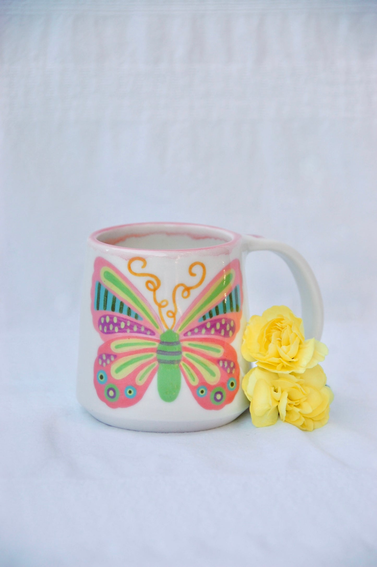 Light Pink Butterfly Mug