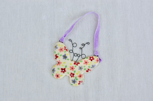 Pink Floral Butterfly Ornament