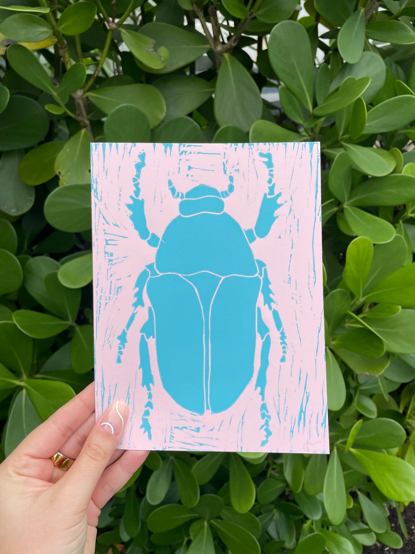 Beetle Relief Print