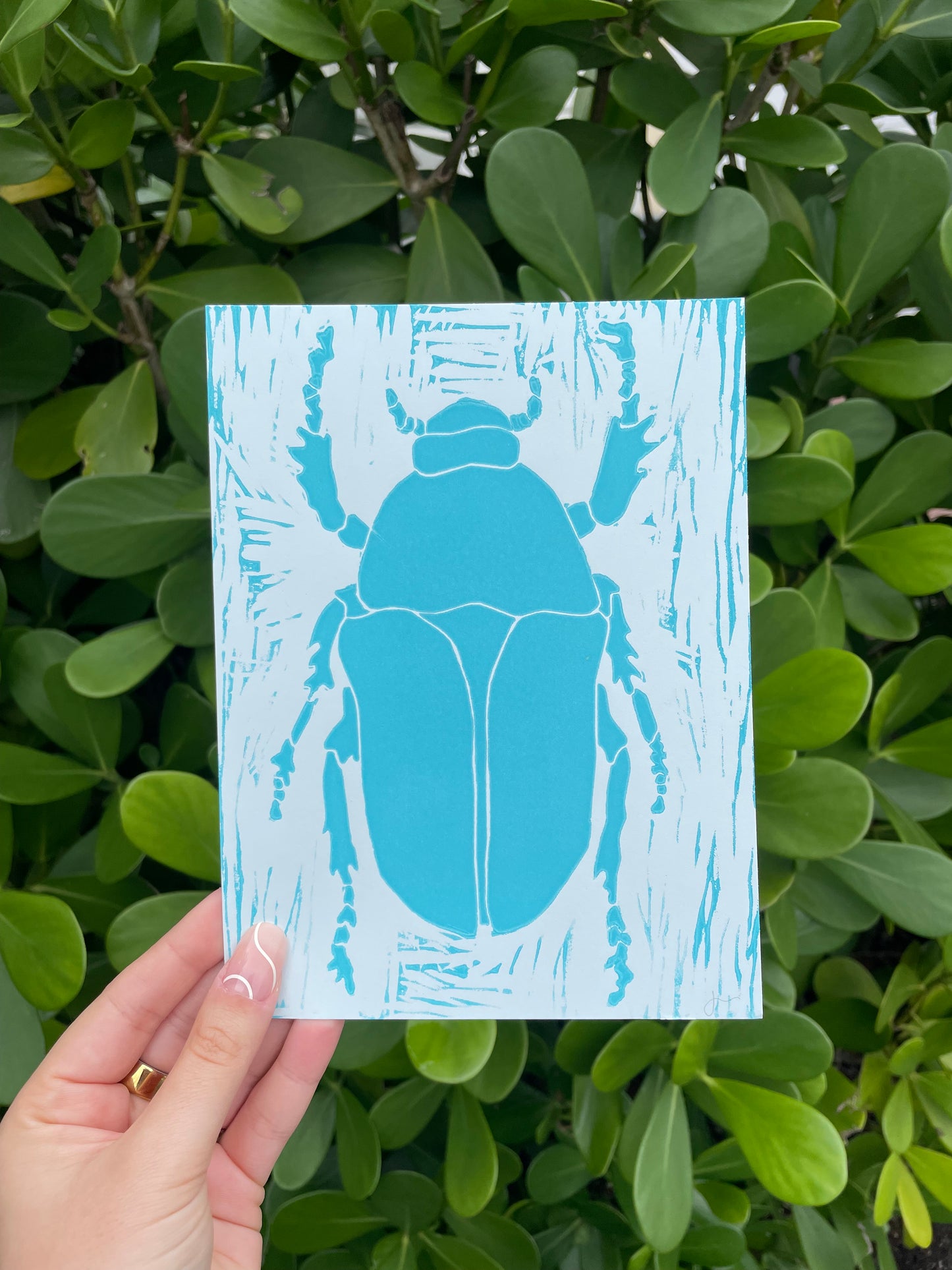 Beetle Relief Print