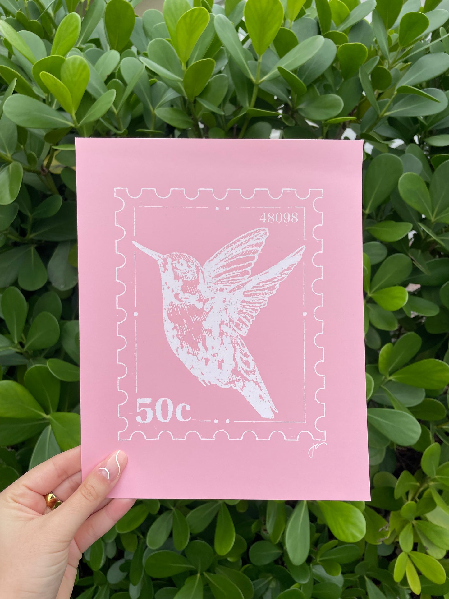Hummingbird Stamp Screen Print