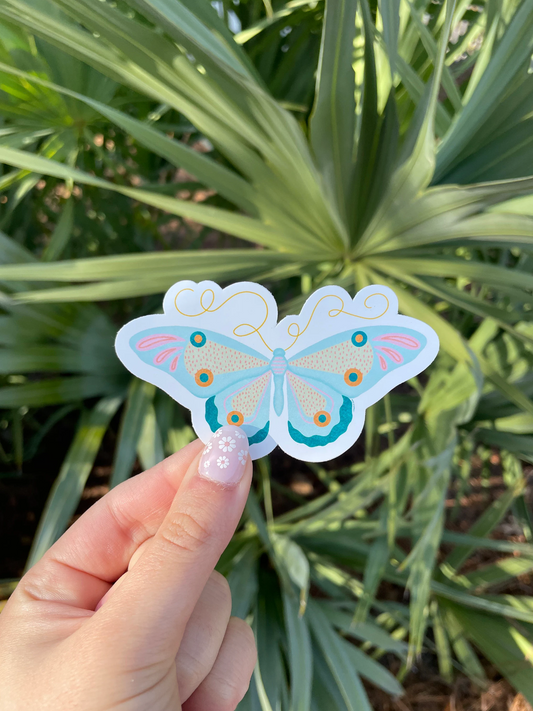 Blue Butterfly Sticker