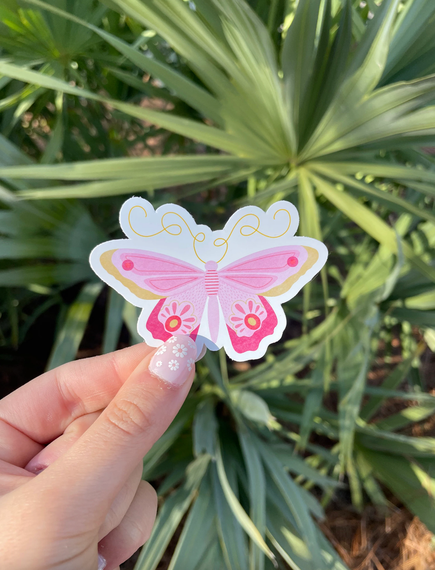 Pink Butterfly Sticker