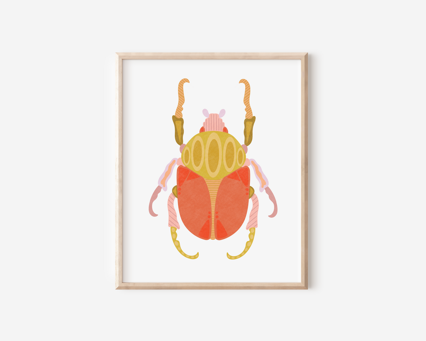 Orange Beetle Hand Embellished Art Print