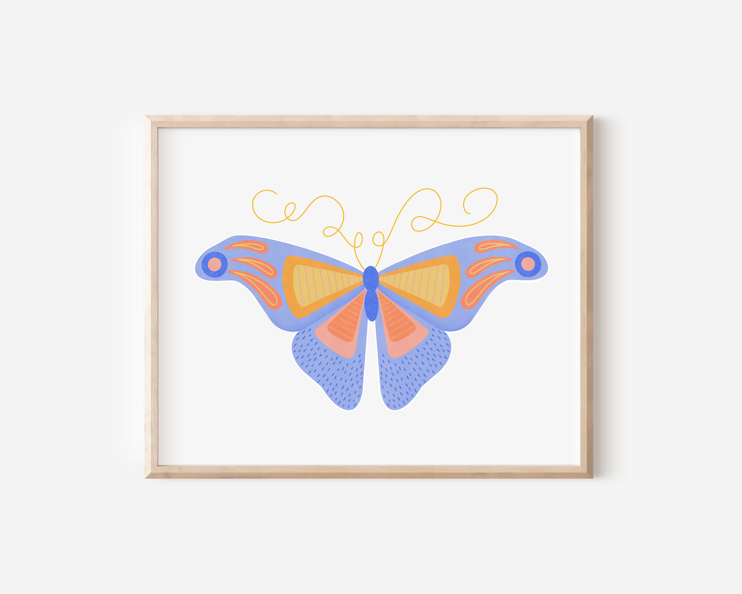 Periwinkle Butterfly Hand Embellished Art Print